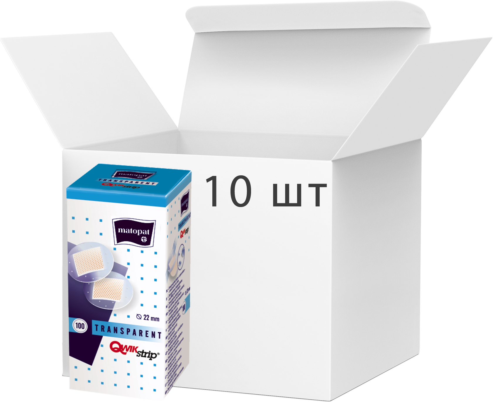 Акція на Упаковка пластырей медицинских Mаtораt Transparent 100 шт х 10 пачек (5900516896126) від Rozetka UA