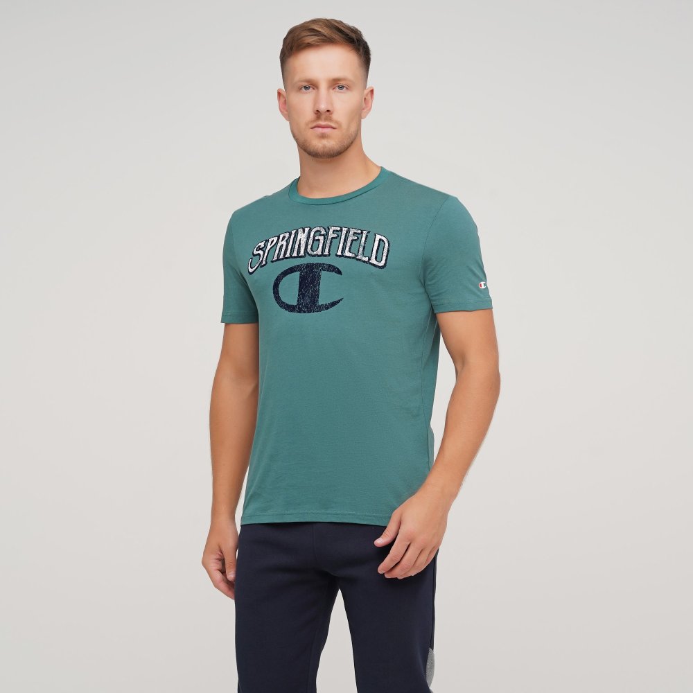

Мужская футболка Champion Crewneck T-Shirt Зеленый 42 (cha214832-MLG)