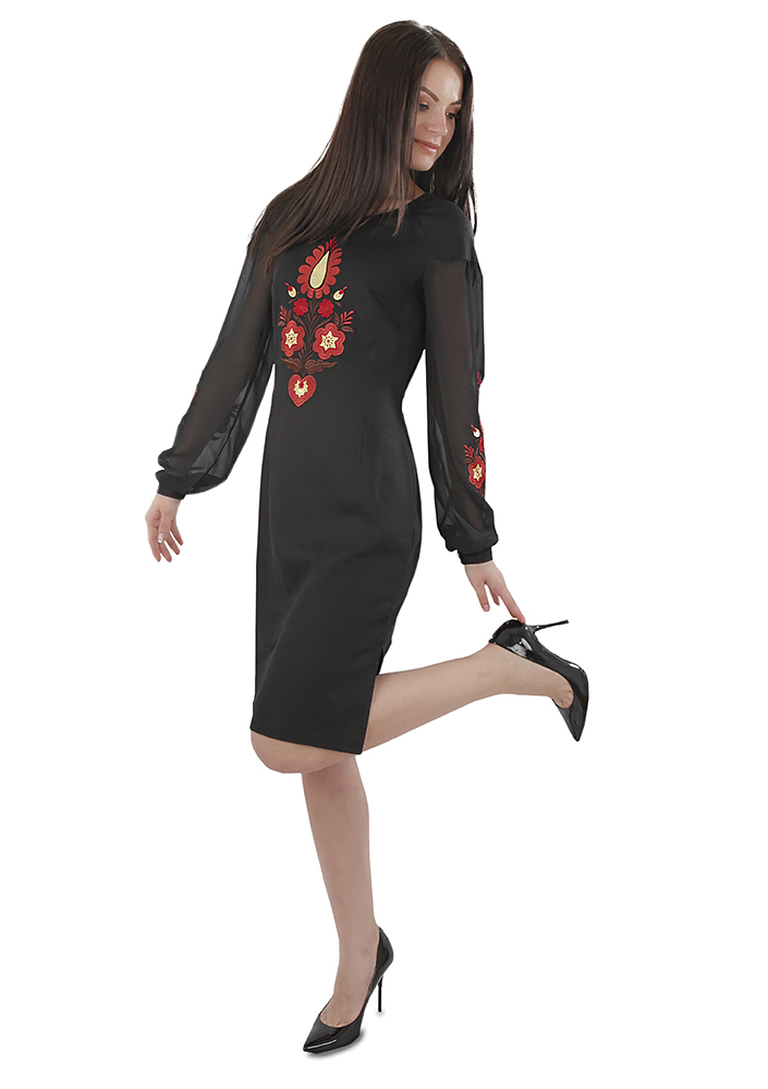 

Сукня довгий рукав Вол Sl 140 льон  чорний, Сукня довгий рукав Вол Sl 140 льон XL чорний