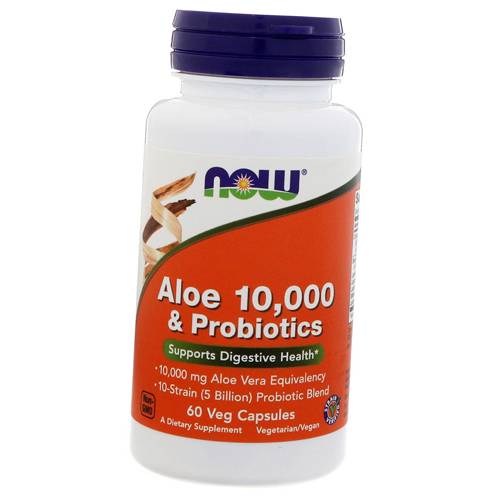 

Aloe 10000 & Probiotics Now Foods 60вегкапс (71128002)