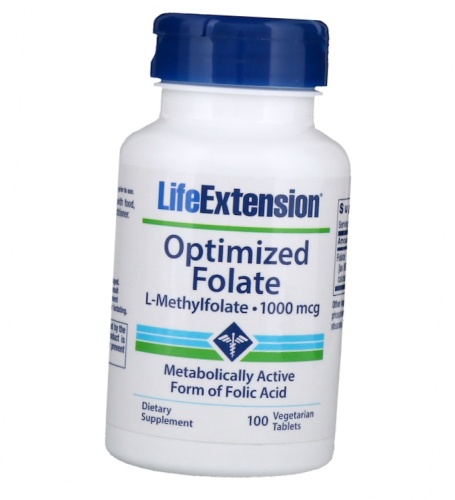 

Оптимизированный фолат, Optimized Folate 1000, Life Extension 100вегтаб (36346038)