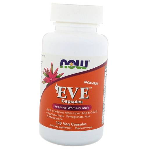 

Мультивитамины для женщин без железа, Eve, Now Foods 120вегкапс (36128008)