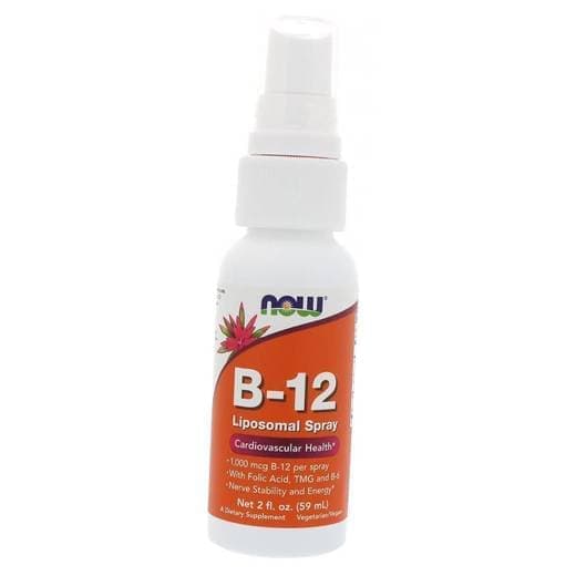 

Липосомный спрей с B12, B-12 Liposomal Spray, Now Foods 59мл (36128278)