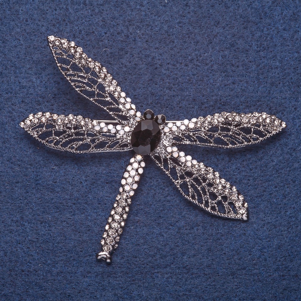 

Брошь "Королевская Стрекоза" в стразах цвет металла серебро 7х5,5см, ida17501