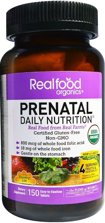 

Витаминно-минеральный комплекс Country Life Real food organics Prenatal 150 таблеток (015794091165)