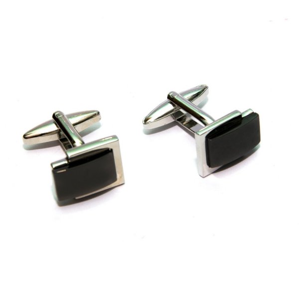 

Квадратні запонки з чорним камінчиком ZPH-1251