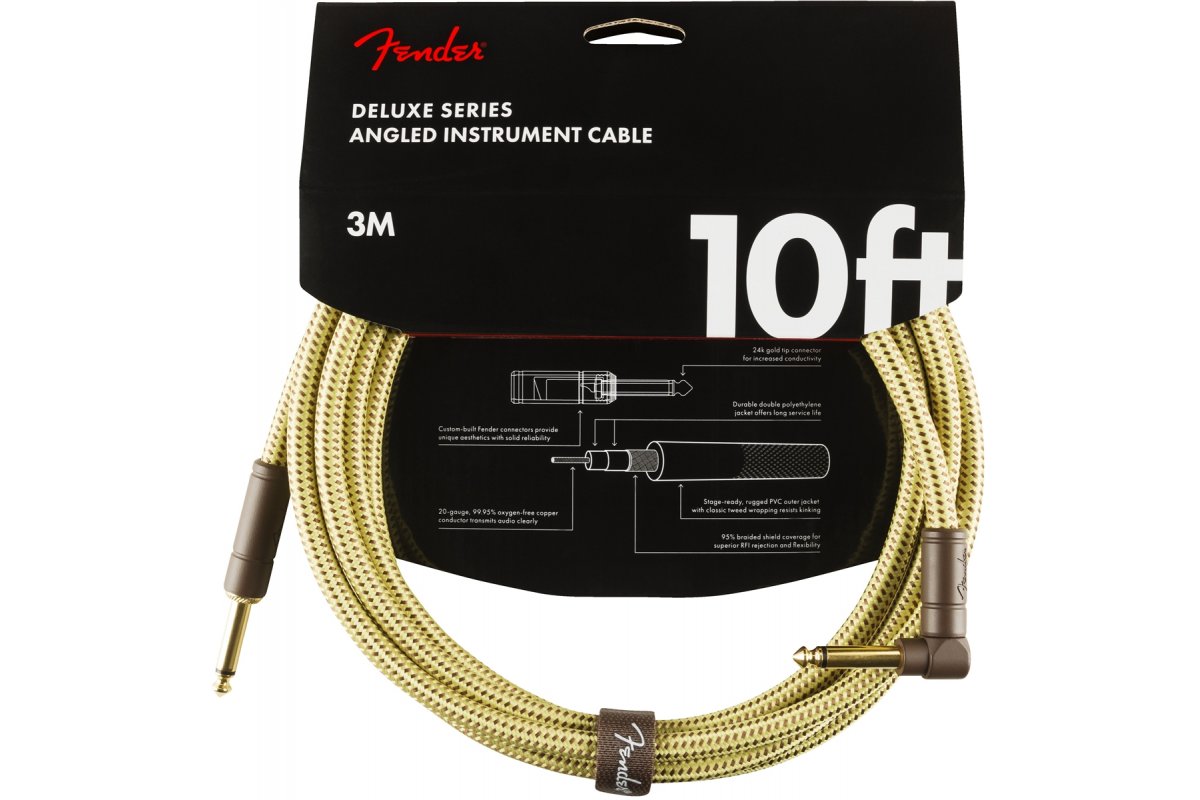 

Кабель инструментальный Fender CABLE DELUXE SERIES 10' ANGLED TWEED