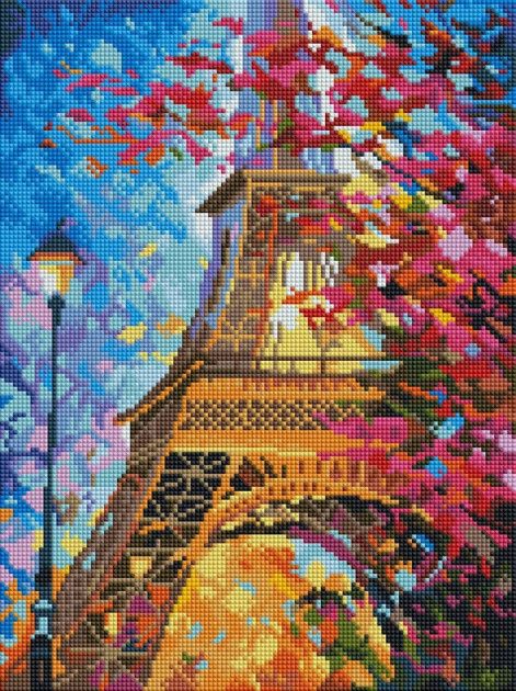 Алмазний живопис 30 * 40см. EJ209 Весняний Париж Rainbow Art, алмазна ...