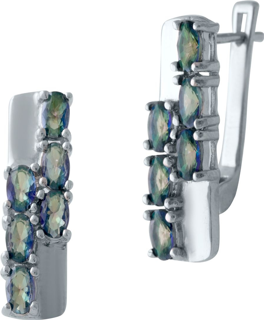 

Серебряные серьги SilverBreeze с натуральным мистик топазом 2025788, размер