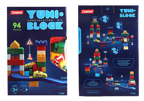 

Конструктор детский "YUNI-BLOK" 94 детали (в коробке) ЮНИКА (Юника)