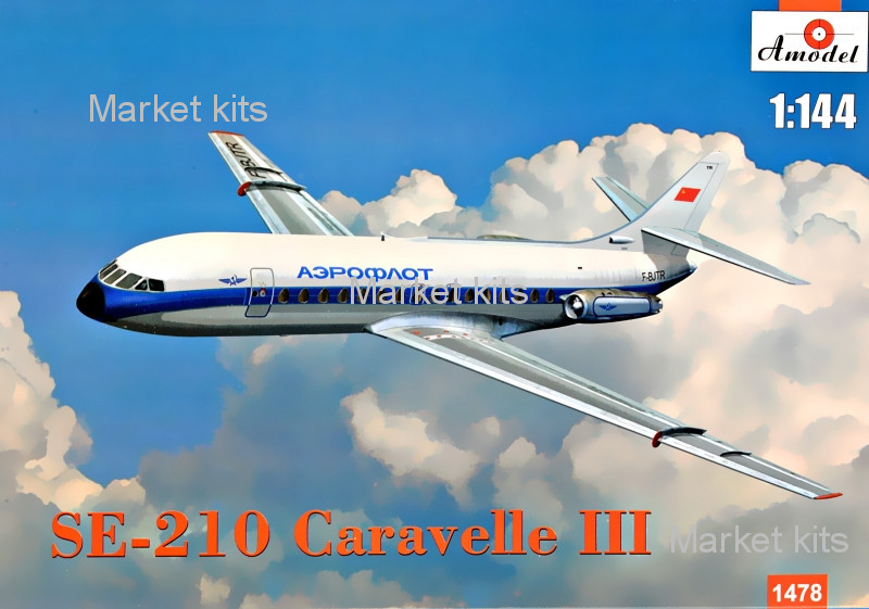 

Пассажирский самолет SE-210 "Caravelle" III 1:144 AMODEL (AMO1478)