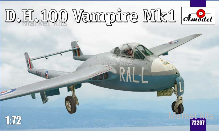 

D.H.100 Vampire Mk1 RAF jet fighter 1:72 AMODEL (AMO72207)