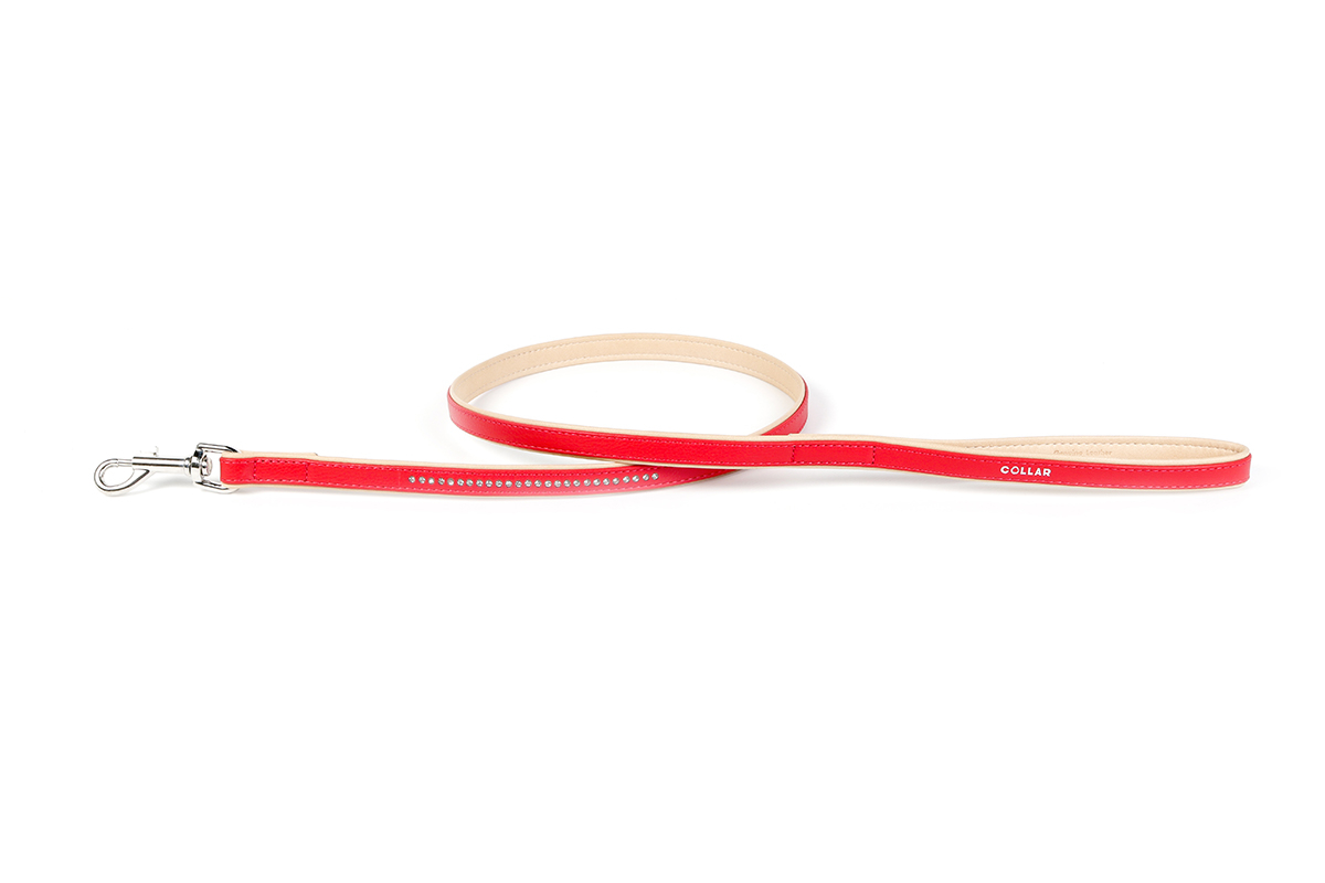 

Поводок Collar Brilliance со стразами маленькими 122 см 18 мм Красный (38873)