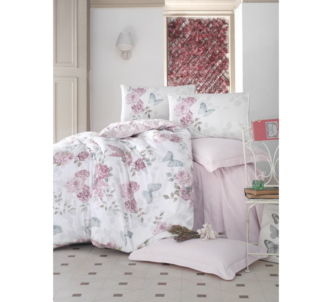 

КПБ Cotton box Ранфорс евро ROSELLA PEMBE 200х220
