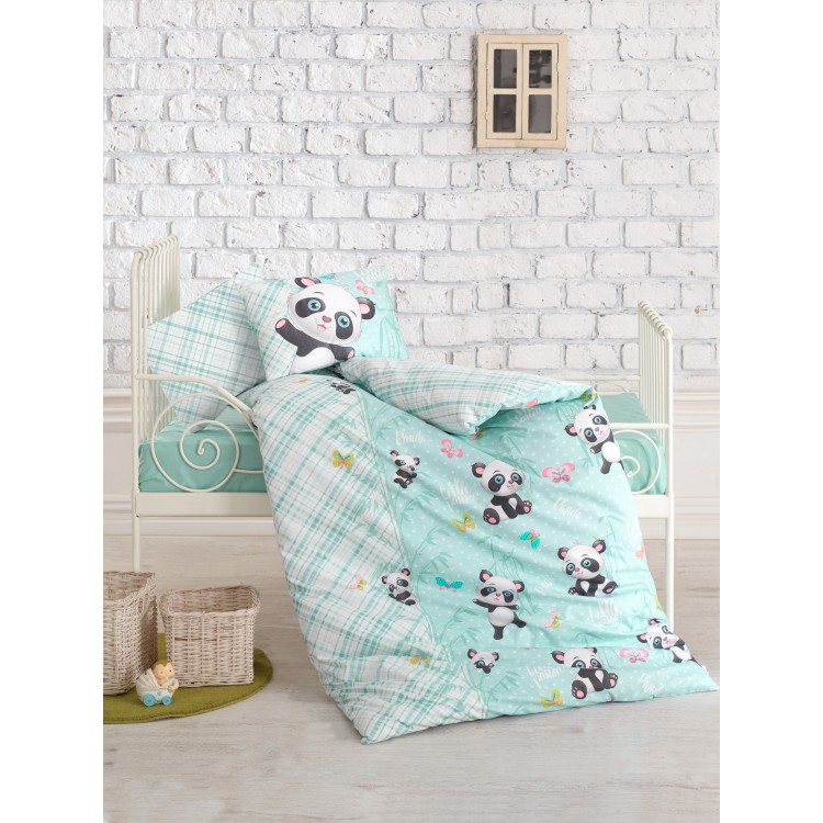 

КПБ Cotton box новорожденных ранфорс Panda Mint 100х150