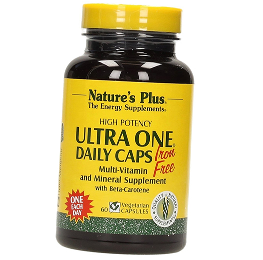 

Поливитамины без железа, Ultra One iron Free, Nature's Plus 60вегкапс (36375071)