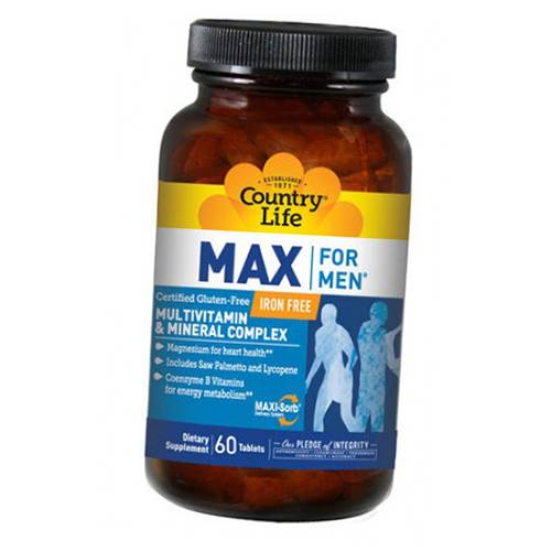 

Country Life Max For Men Iron Free 60таб (36124007)