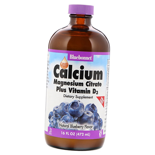 

Кальций Магний Витамин Д3, Calcium Magnesium plus Vitamin D3, Bluebonnet Nutrition 472мл Черника (36393024)