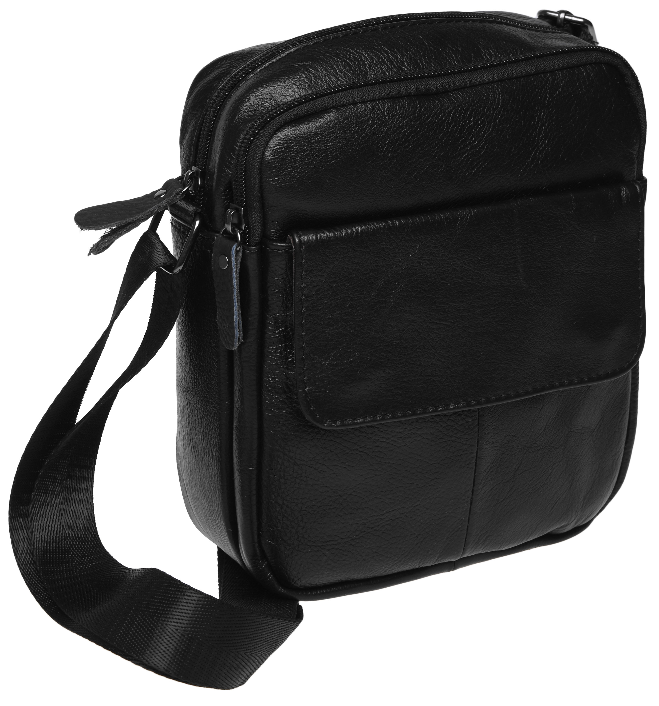 

Мужская кожаная сумка Laras K101031-black Черная