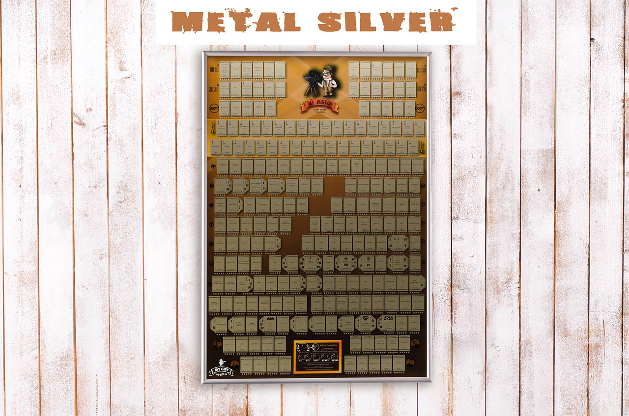

Скретч постер My poster cinema edition 20 century в металлической раме Silver
