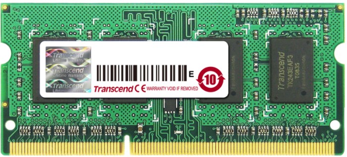 

Оперативная память Transcend SODIMM DDR3-1066 4096MB PC3-8500 (TS4GAP1066S)