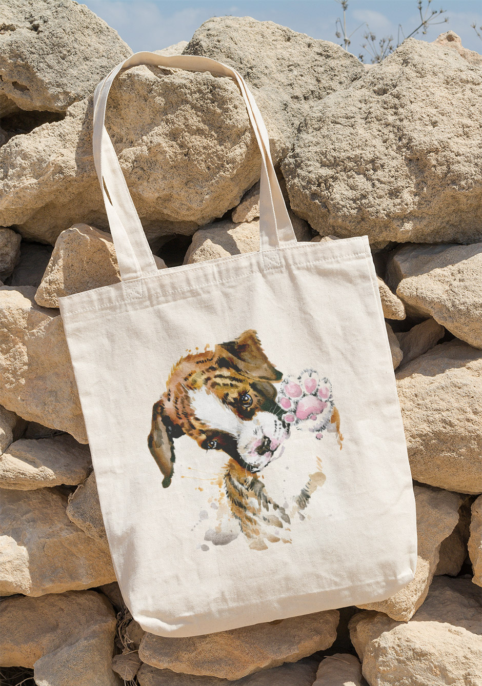 

Эко-сумка Owear с принтом "Собачки" dog78Bag-WH Светло-бежевый