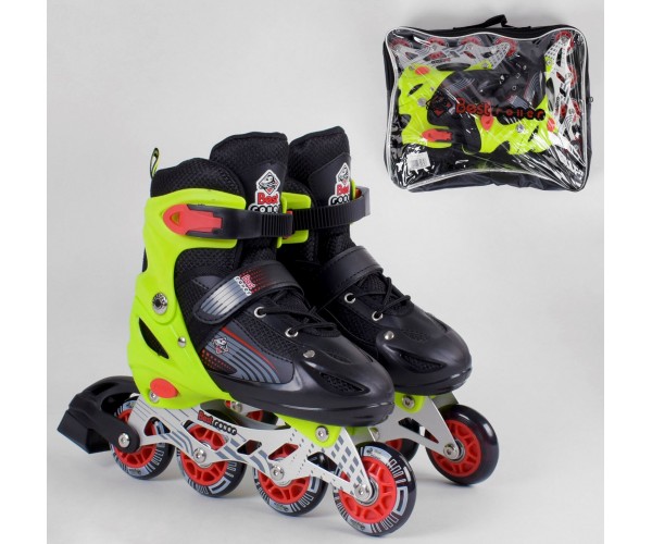 

Роликовые коньки раздвижные Best Roller NEW S 50025 (30-33, S) светящиеся колеса PVC, Черно-зеленые