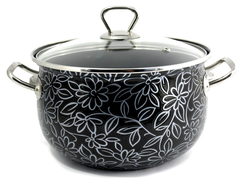 

Кастрюля 5,1 л 22 см Ажур Черный Interos 2598-C-22