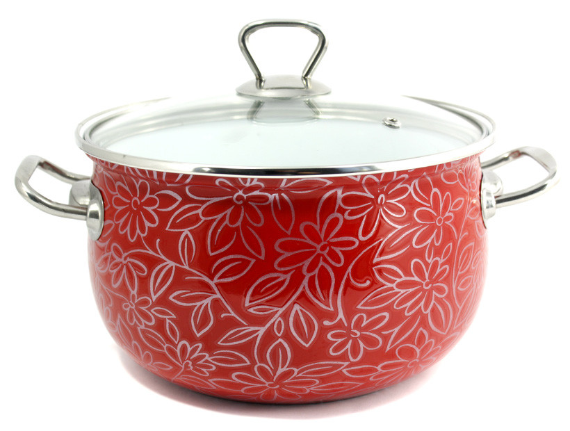 

Кастрюля 5,1 л 22 см Ажур Красный Interos 2598-В-22