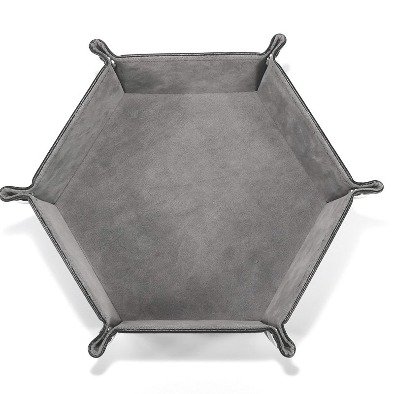 

Настольная игра T&G dice Лоток для кубиков из кожи и велюра (серый) (Leather Dice tray) серый