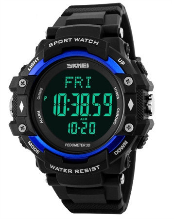 

Часы с шагомером и пульсомером Skmei 1180 Pedometer 3D blue (0310)
