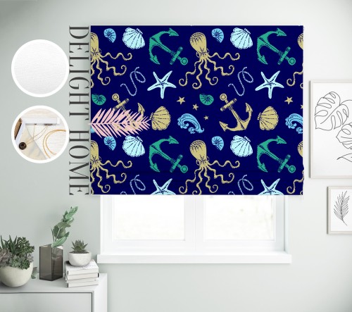 

Римская штора с фотопечатью 15-084 система Light I&H Джуси велюр 80*170 см