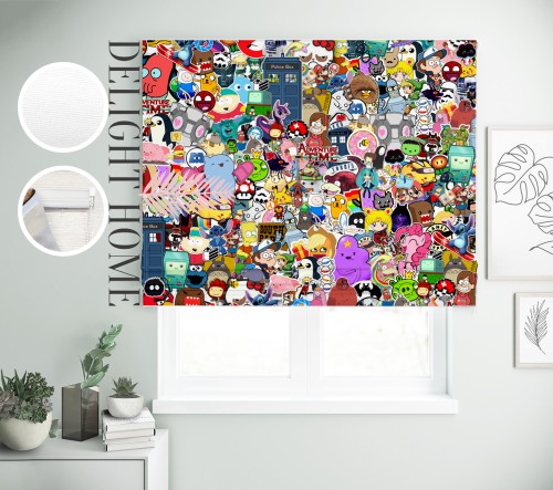 

Римская штора с фотопечатью 00-508 система Prestige I&H Джуси велюр 180*170 см