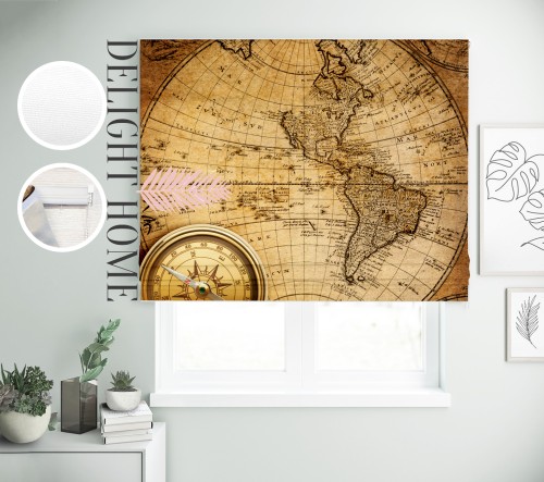 

Римская штора с фотопечатью 08-117 система Prestige I&H Джуси велюр 50*170 см