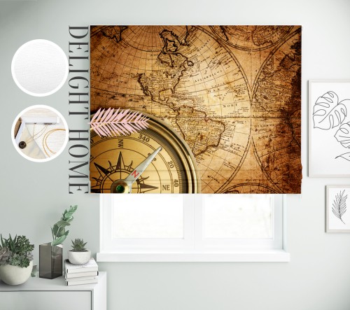 

Римская штора с фотопечатью 08-115 система Light I&H Джуси велюр 140*170 см