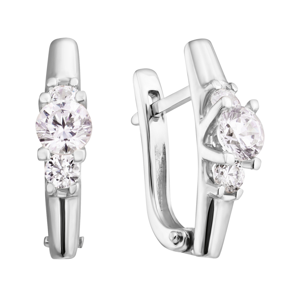 

Серьги в белом золоте с фианитом S Zirconia 000067694