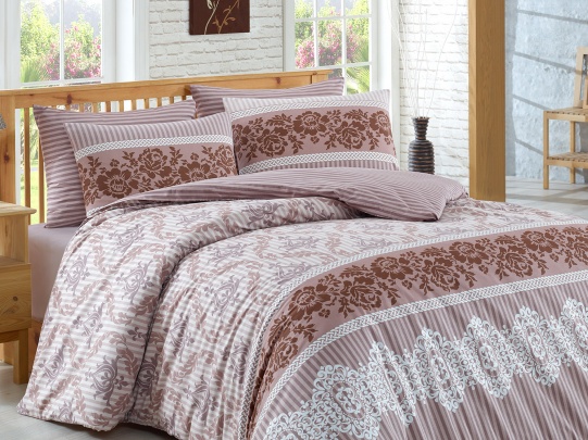 

Постельное белье Majoli Bahar teksil Irene Brown 200х220