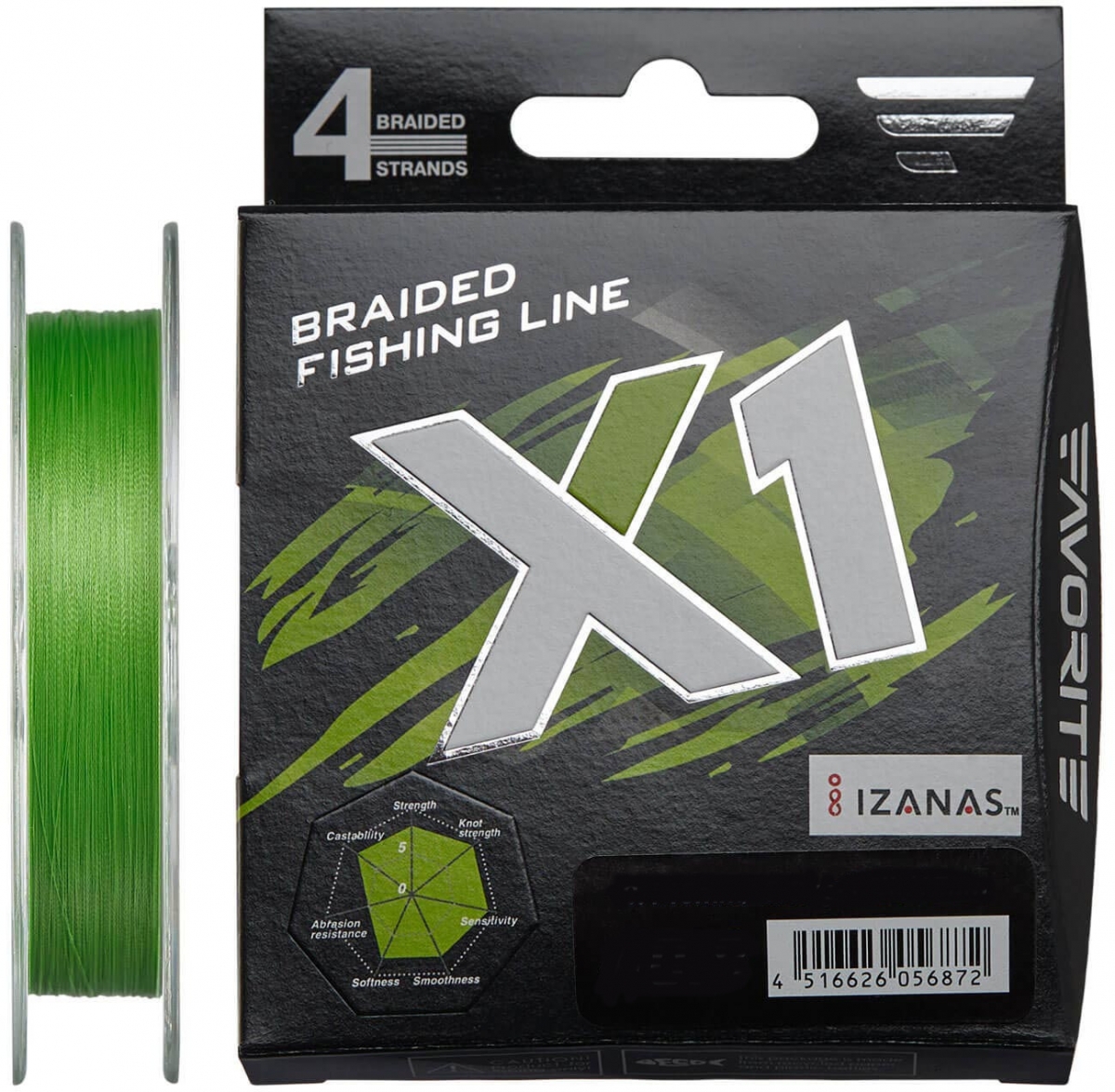 

Шнур Favorite X1 PE 4x 150m салатовый #2.0/0.240mm 30lb/13.8kg