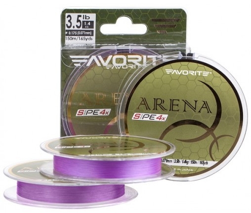 

Шнур Favorite Arena PE Purple 4x 150m #0.4/0.104mm 3.5kg