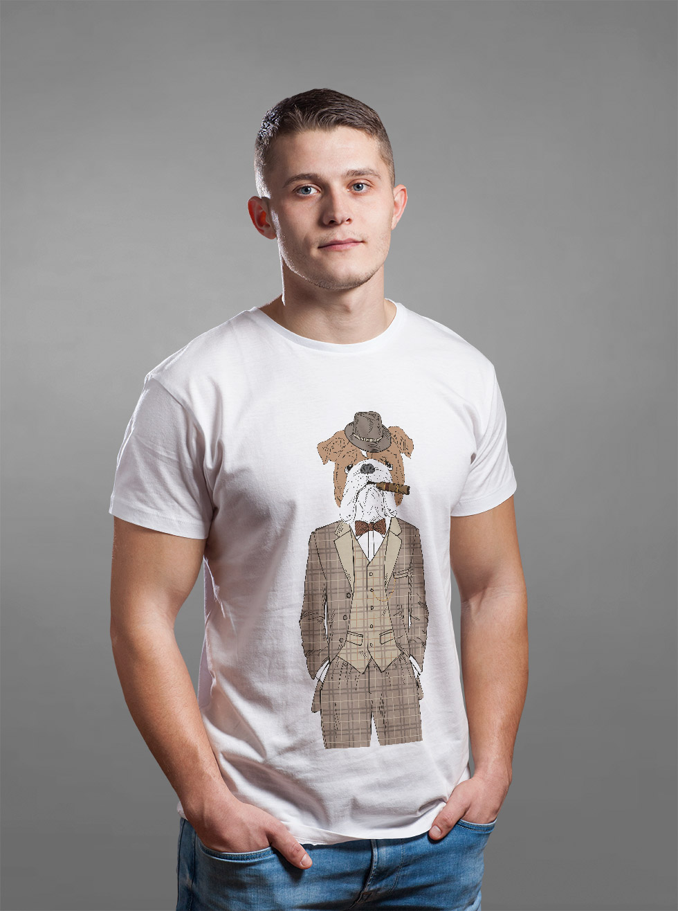 

Футболка с красочным принтом OWEAR fadog4WH  Белый, Футболка с красочным принтом OWEAR fadog4WH XL Белый