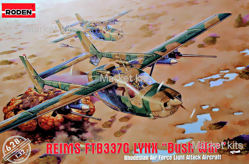 

Самолет Reims FTB337G Lynx “Bush war” 1:32 RODEN (RN628)