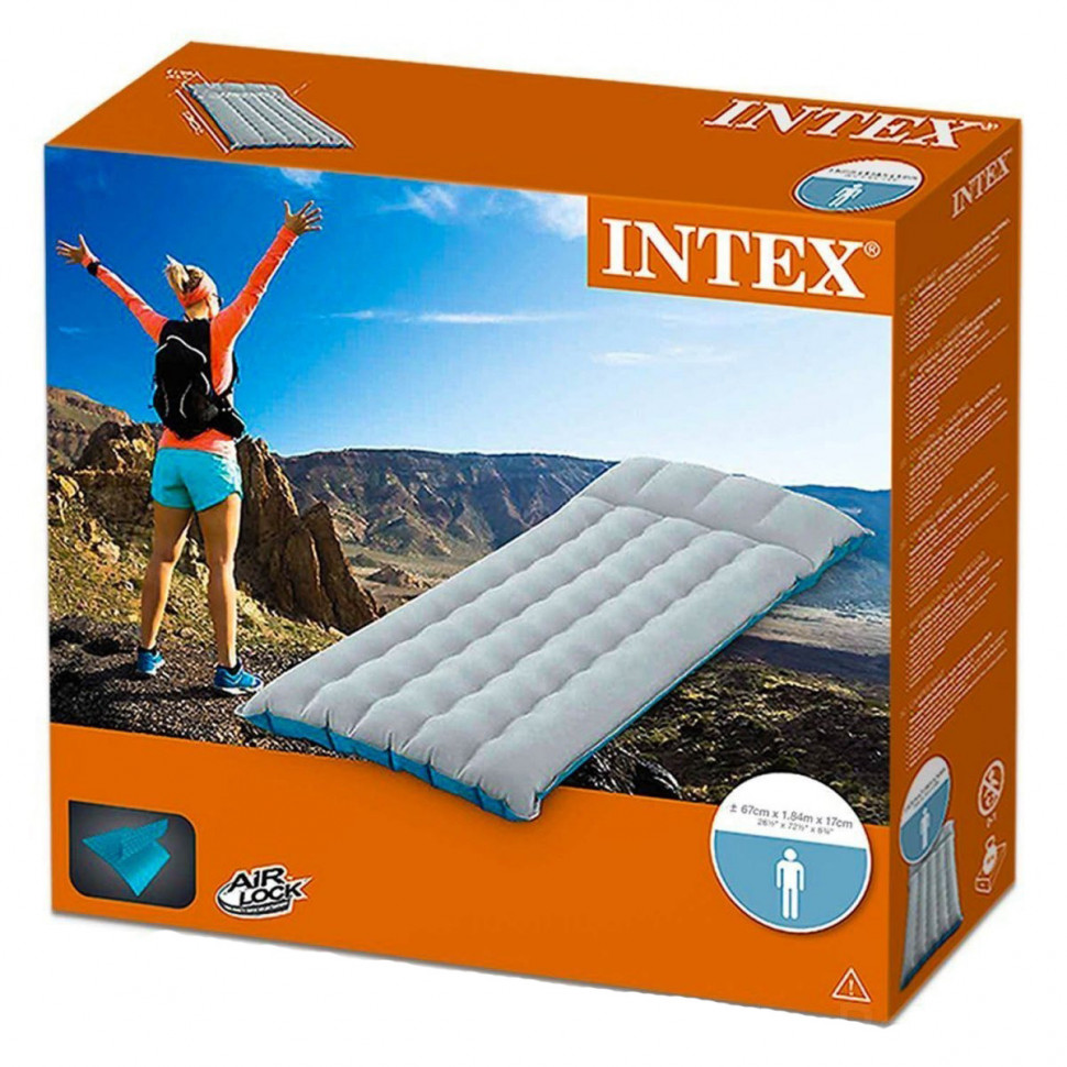 

Надувной велюровый матрас Кемпинг Intex