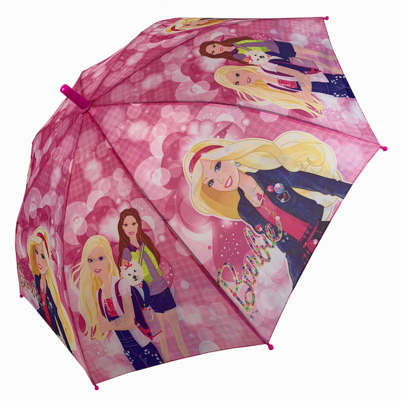 

Детский зонт трость с куклой Барби / Barbie от Star Rain, розовый