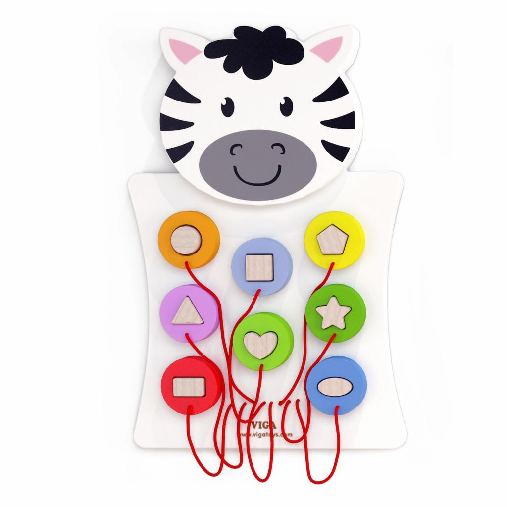 

Развивающая игрушка Viga Toys Зебра с фигурками настенная (50681)