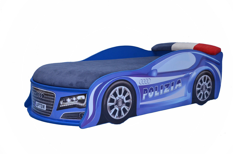 

Кроватка машина AUDI Полиция 150*70 без подъемного механизма