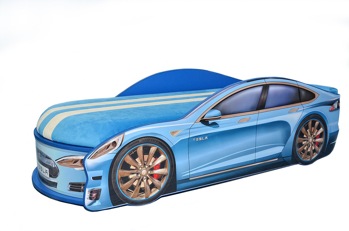 

Кроватка машина TESLA синяя 150*70 без подъемного механизма