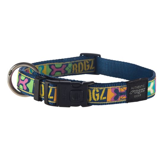 

Нейлоновый ошейник для собак Rogz фенси.XXL, 50-80 принт поп-арт синий