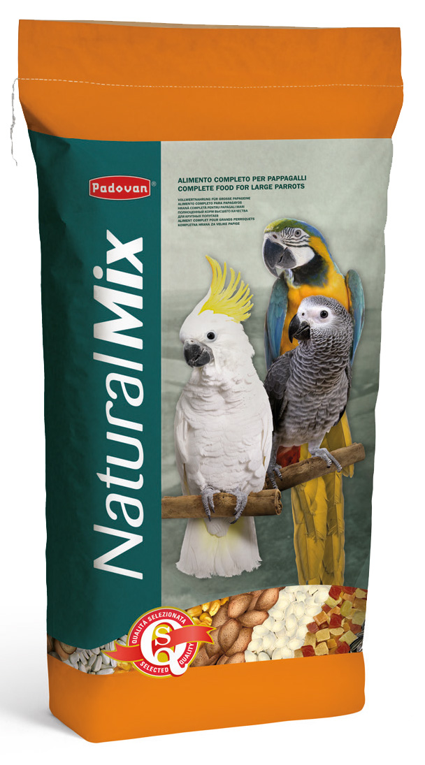 

Корм для больших попугаев PADOVAN NaturalMix pappaгalli 18кг