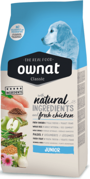 

Корм сухой для Щенят Ownat Junior с Курицей - 4 кг