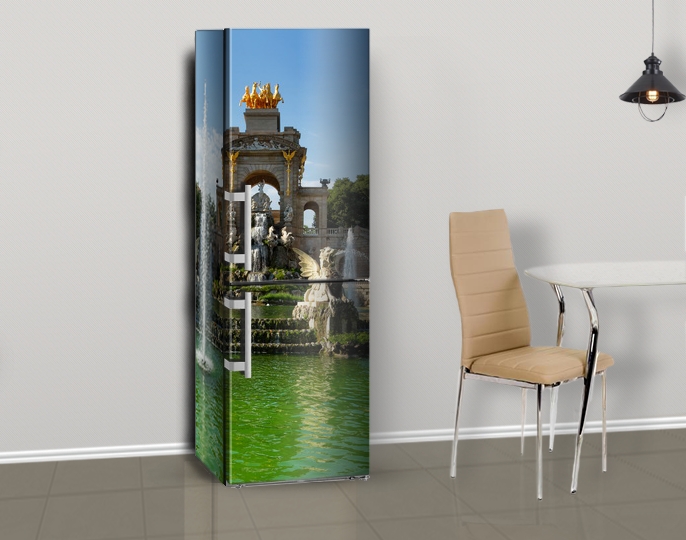 

3d магниты на весь холодильник, Архитектура 200x60см. Лицевая часть (с защитной ламинацией)